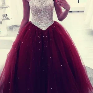 import placeholder for beadmd scoop tulle burgundy ball gown pr 160219868
