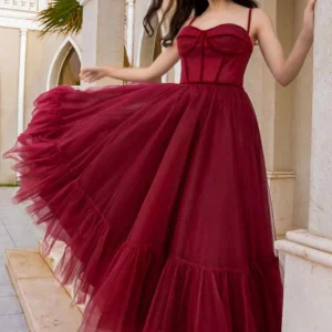 Prom Dresses import placeholder for a line burgundy tulle long prom dresses 160220588
