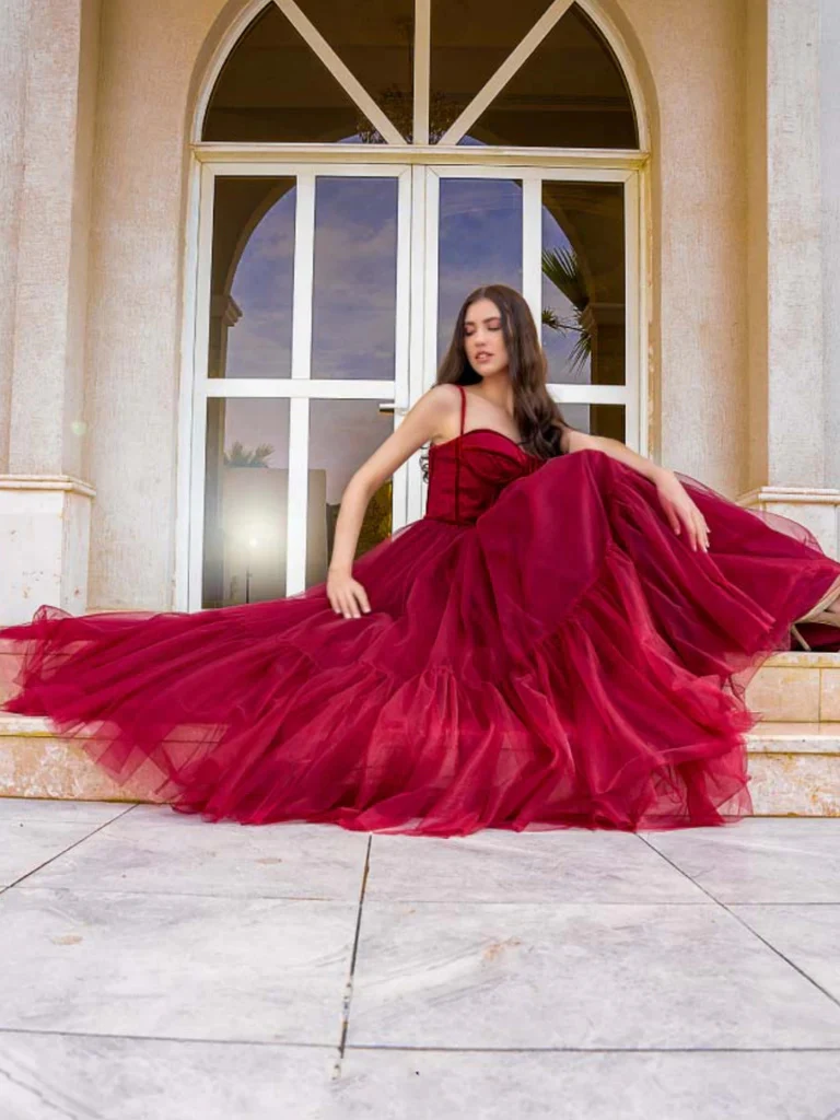 a line burgundy tulle long prom dresses, princess formal graduation evening dresses dmp324 a line burgundy tulle long prom dresses, princess formal graduation evening dresses dmp324